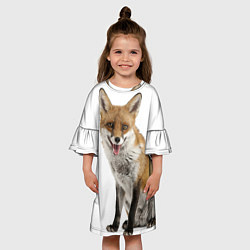 Платье клеш для девочки Голодный лис, цвет: 3D-принт — фото 2