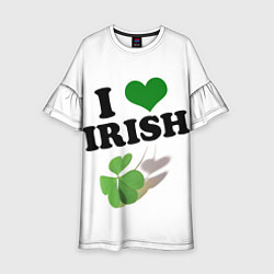 Платье клеш для девочки Ireland, I love Irish, цвет: 3D-принт