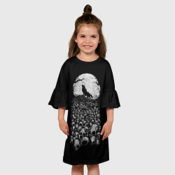 Платье клеш для девочки Лунный охотник, цвет: 3D-принт — фото 2