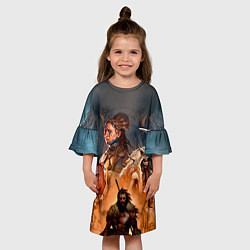 Платье клеш для девочки Far Cry: Primal, цвет: 3D-принт — фото 2