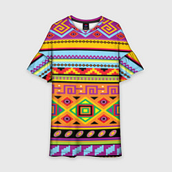 Платье клеш для девочки Этнический орнамент, цвет: 3D-принт