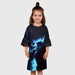 Платье клеш для девочки Лунный волк, цвет: 3D-принт — фото 2