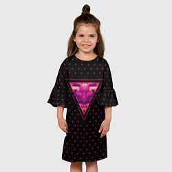 Платье клеш для девочки Треугольная геометрия, цвет: 3D-принт — фото 2