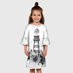 Платье клеш для девочки Маяк, цвет: 3D-принт — фото 2