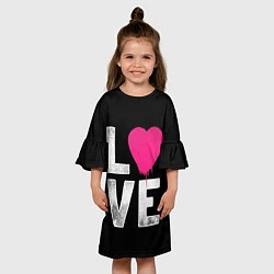 Платье клеш для девочки Love Heart, цвет: 3D-принт — фото 2