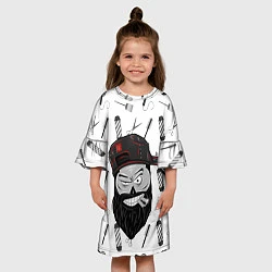 Платье клеш для девочки Барбер Борода, цвет: 3D-принт — фото 2