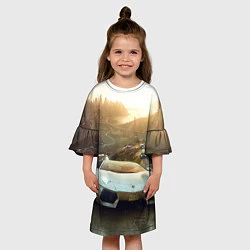 Платье клеш для девочки Гонка, цвет: 3D-принт — фото 2