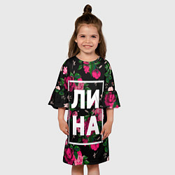 Платье клеш для девочки Лина, цвет: 3D-принт — фото 2