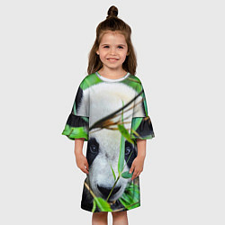 Платье клеш для девочки Панда в лесу, цвет: 3D-принт — фото 2