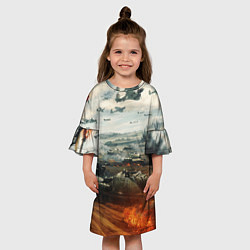 Платье клеш для девочки Отечественная война, цвет: 3D-принт — фото 2