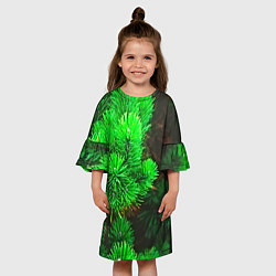 Платье клеш для девочки Зелёная ель, цвет: 3D-принт — фото 2