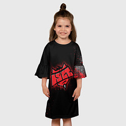 Платье клеш для девочки HellRaisers: Black collection, цвет: 3D-принт — фото 2