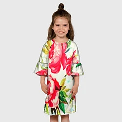 Платье клеш для девочки Пиончики, цвет: 3D-принт — фото 2