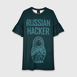 Платье клеш для девочки Русский хакер, цвет: 3D-принт