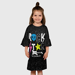 Платье клеш для девочки Rock Star, цвет: 3D-принт — фото 2