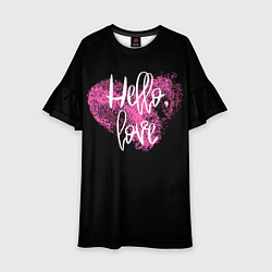 Платье клеш для девочки Hello Love!, цвет: 3D-принт