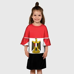 Платье клеш для девочки Флаг и герб Египта, цвет: 3D-принт — фото 2