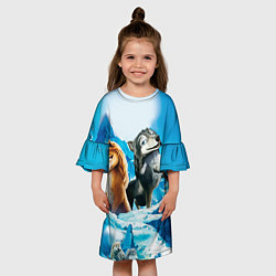 Платье клеш для девочки Альфа и Омега 8, цвет: 3D-принт — фото 2
