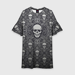 Платье клеш для девочки Black Milk: Skulls, цвет: 3D-принт