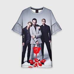Платье клеш для девочки Depeche Mode: Red Flower, цвет: 3D-принт