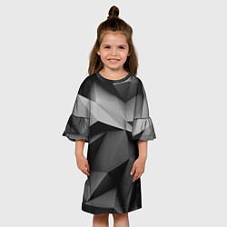 Платье клеш для девочки Gray abstraction, цвет: 3D-принт — фото 2
