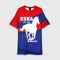 Платье клеш для девочки CSKA est. 1911, цвет: 3D-принт