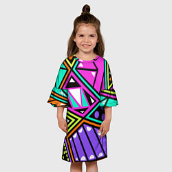 Платье клеш для девочки Geometry, цвет: 3D-принт — фото 2