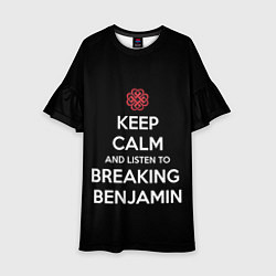 Платье клеш для девочки Keep Calm & Breaking Benjamin, цвет: 3D-принт