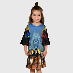 Платье клеш для девочки Dethklok: Heroes, цвет: 3D-принт — фото 2