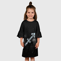 Платье клеш для девочки Космический Стрелец, цвет: 3D-принт — фото 2