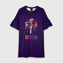 Платье клеш для девочки Led Zeppelin Color, цвет: 3D-принт