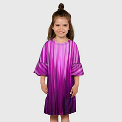 Платье клеш для девочки Фиолетово-черные краски, цвет: 3D-принт — фото 2