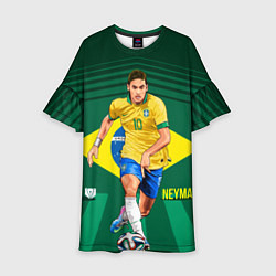 Платье клеш для девочки Neymar Brazilian, цвет: 3D-принт