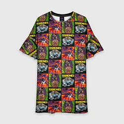 Платье клеш для девочки Ramones, цвет: 3D-принт