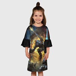 Платье клеш для девочки BattleTech, цвет: 3D-принт — фото 2