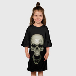 Платье клеш для девочки Череп вампира, цвет: 3D-принт — фото 2