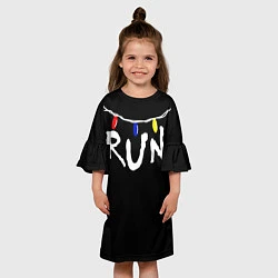 Платье клеш для девочки Stranger Things RUN, цвет: 3D-принт — фото 2