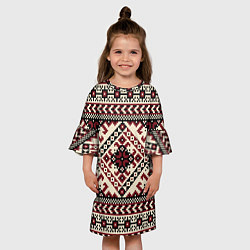 Платье клеш для девочки Славянский орнамент, цвет: 3D-принт — фото 2