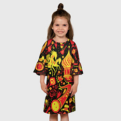 Платье клеш для девочки Русский мотив, цвет: 3D-принт — фото 2