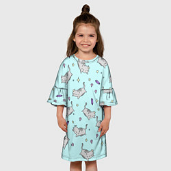 Платье клеш для девочки Кавайные котики, цвет: 3D-принт — фото 2
