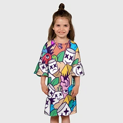 Платье клеш для девочки Marshmallow Colour, цвет: 3D-принт — фото 2