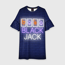 Платье клеш для девочки Black Jack: Neon Game, цвет: 3D-принт
