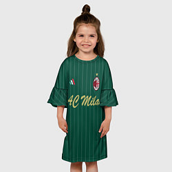 Платье клеш для девочки AC Milan: Green Form, цвет: 3D-принт — фото 2
