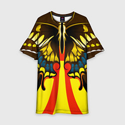 Платье клеш для девочки Желтая бабочка, цвет: 3D-принт