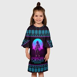 Платье клеш для девочки Fortnite: Neon Battle, цвет: 3D-принт — фото 2