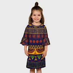 Платье клеш для девочки Африканский узор, цвет: 3D-принт — фото 2