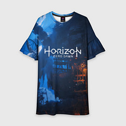 Платье клеш для девочки Horizon Zero Dawn: Dark Night, цвет: 3D-принт