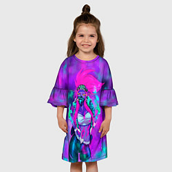 Платье клеш для девочки Akali KDA, цвет: 3D-принт — фото 2