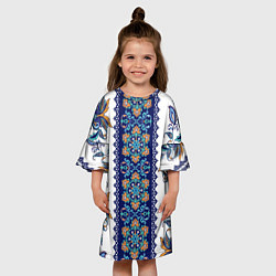 Платье клеш для девочки Цветочный орнамент, цвет: 3D-принт — фото 2