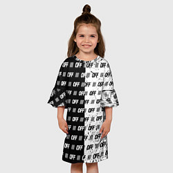 Платье клеш для девочки Off-White: Black & White, цвет: 3D-принт — фото 2